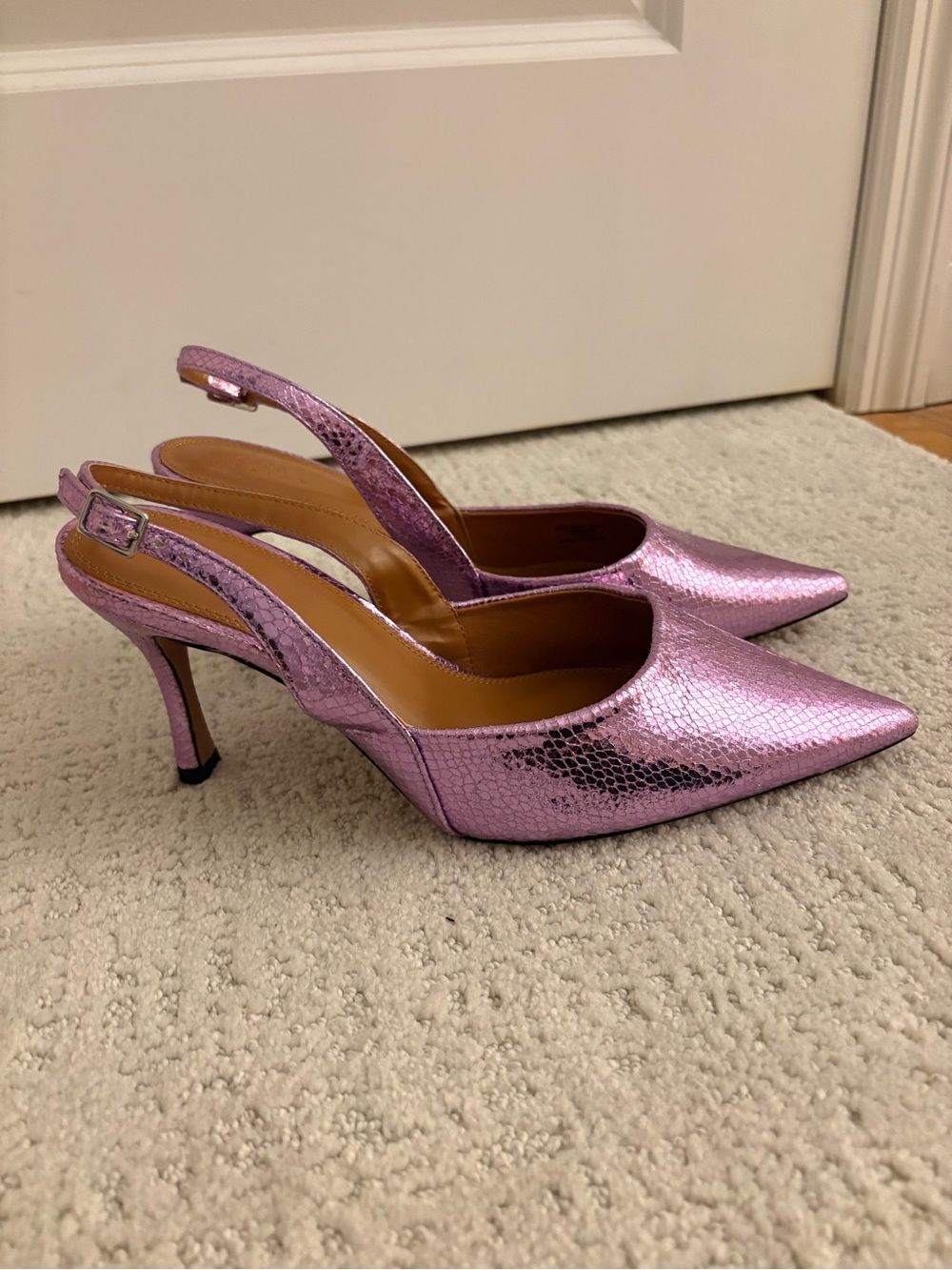 ASOS design Samber Slingback - Metallic Lilac Color